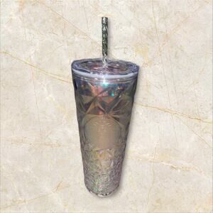 Starbucks 24oz Iridescent Prism Cold Cup Tumbler with Straw
